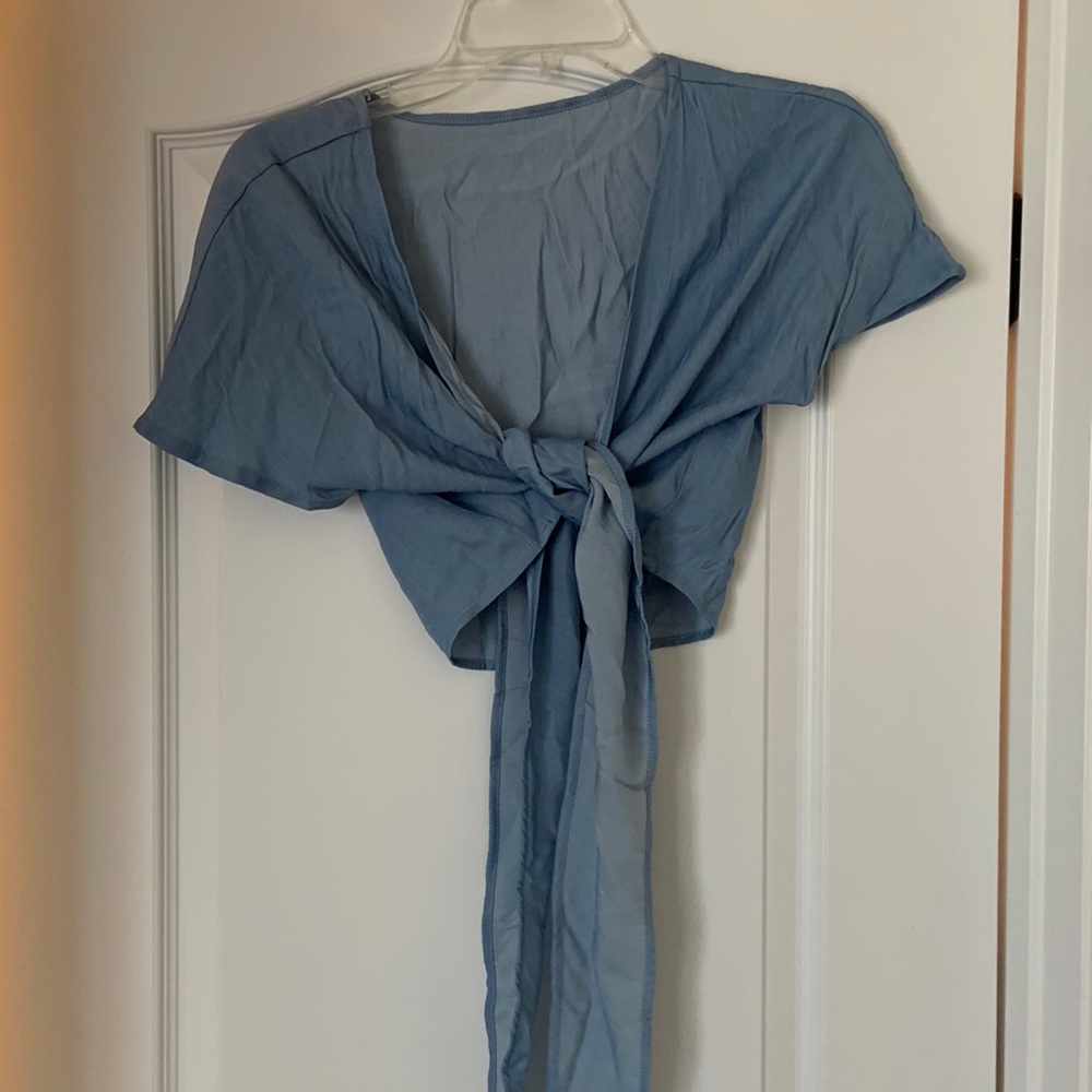 Cropped wrap top and bottoms set. Never worn